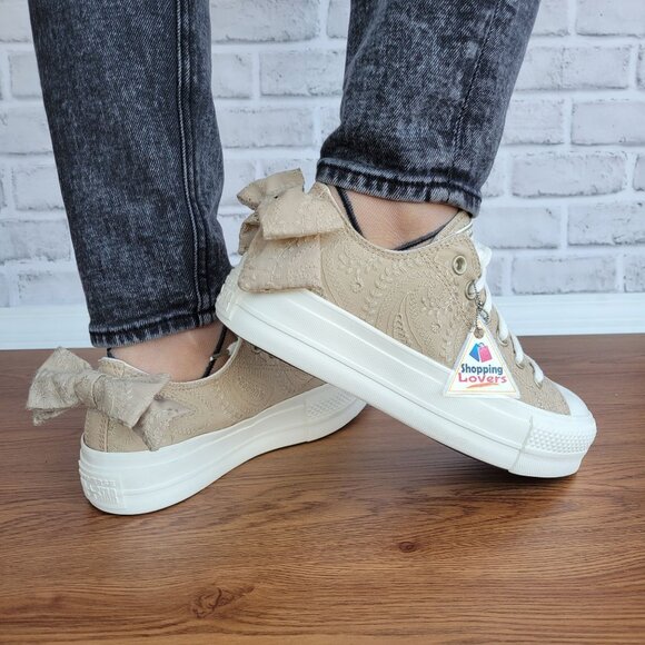 ❤️Converse Chuck Taylor All Star Lift Bow Sz 9.5 Women Shoes Embroidered A10246C - Picture 6 of 16